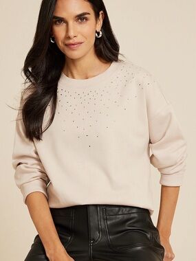 MAURICES | edgely™ Rhinestone Embellished Relaxed Fit Sweatshirt